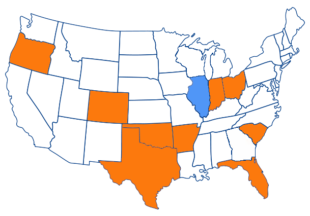 States We Serve Map